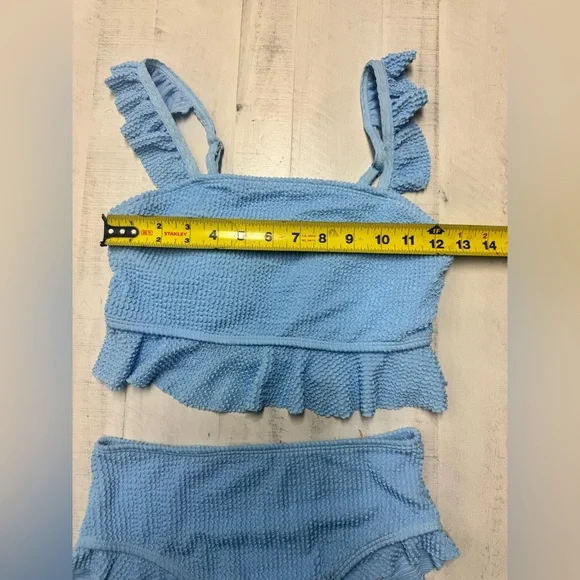 BOGO Girl's 2 Piece Bathing Suit Ruffle Trim Summer Bikini Swimsuit size 12Y - Picture 5 of 11